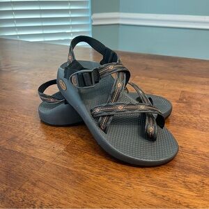 Chaco Black and Orange Strappy Sandals size men’s 8